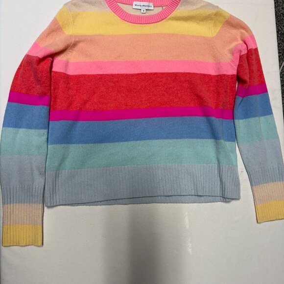 WHITE + WARREN Cashmere Rainbow Striped Sweater - Picture 4 of 8
